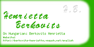 henrietta berkovits business card